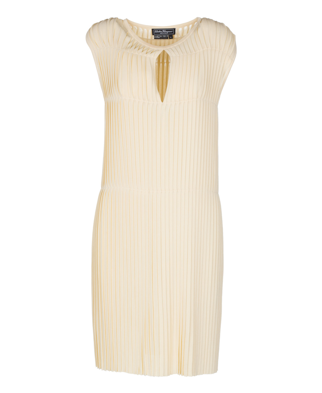 www.couturepoint.com-salvatore-ferragamo-womens-beige-sleeveless-pleated-dress