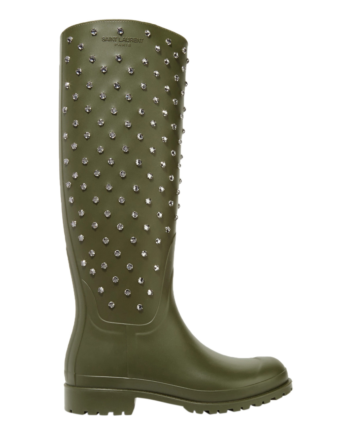 www.couturepoint.com-saint-laurent-womens-green-festival-embellished-rubber-rain-boots-shoes