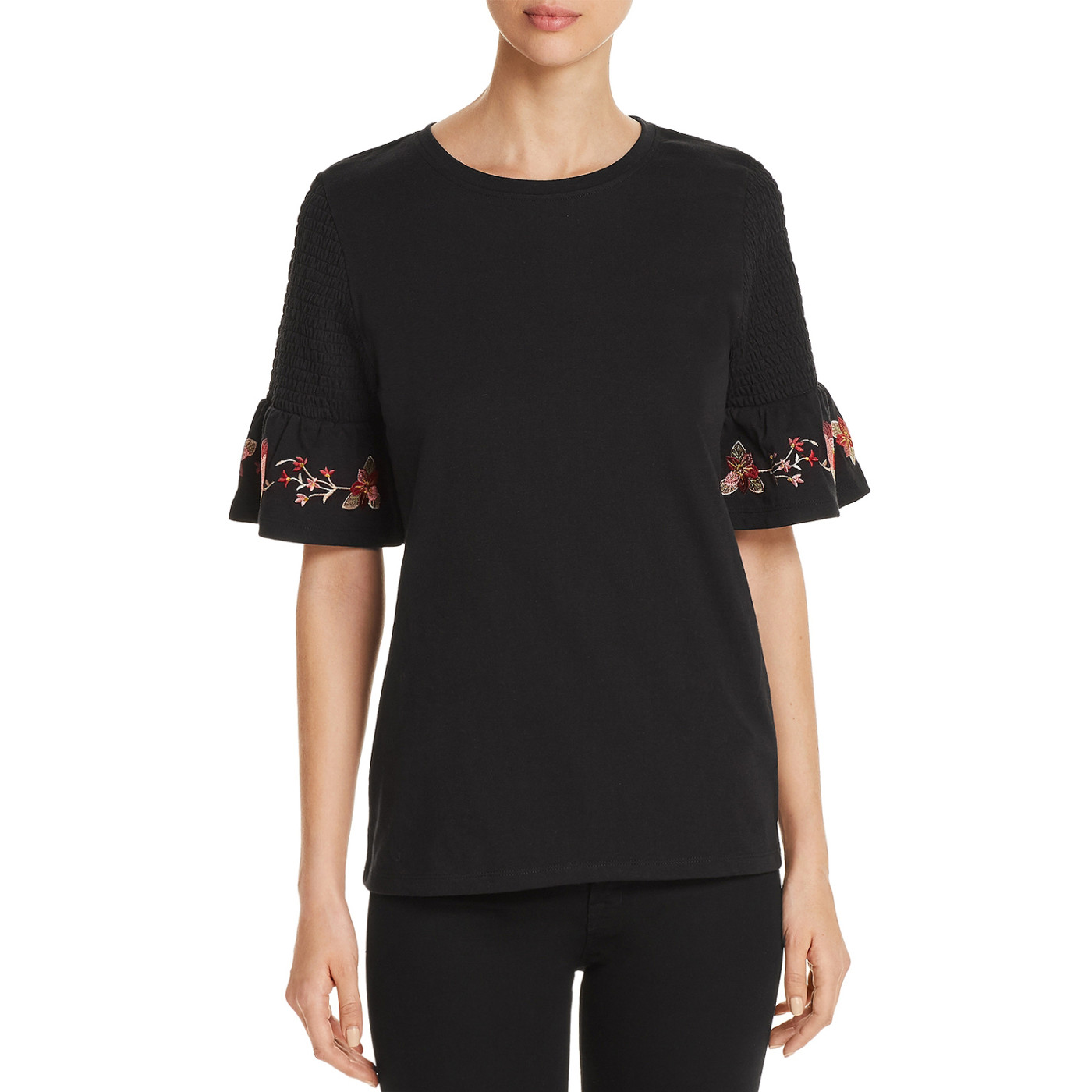 woocommerce-673321-2209615.cloudwaysapps.com-alison-andrews-womens-black-embroidered-smocked-sleeve-top