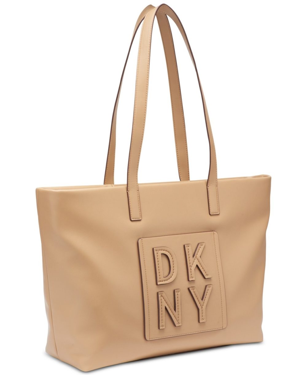 woocommerce-673321-2209615.cloudwaysapps.com-dkny-beige-tilly-stacked-logo-top-zip-tote-bag