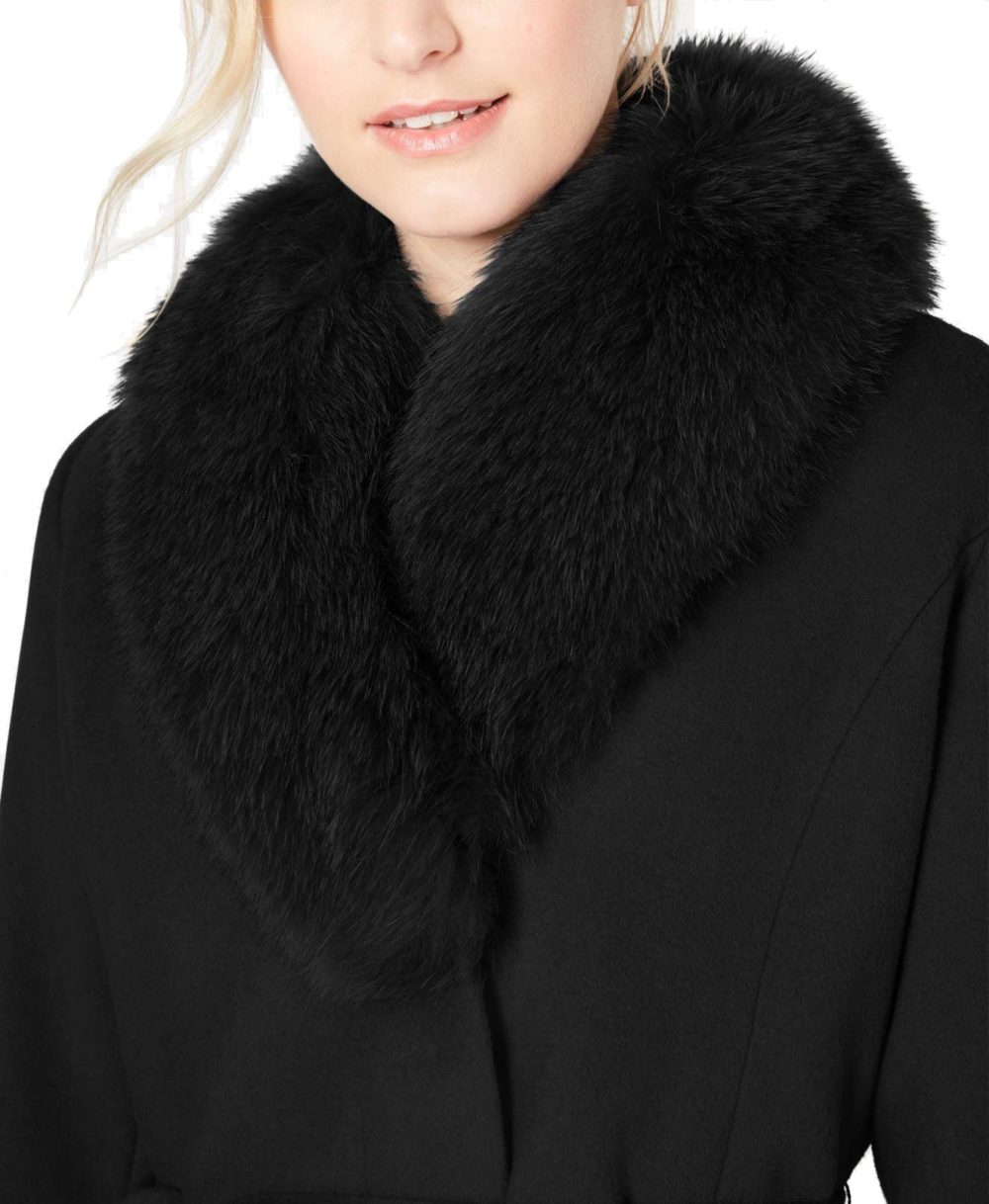 woocommerce-673321-2209615.cloudwaysapps.com-forecaster-womens-black-wool-blend-fox-fur-collar-belted-wrap-coat