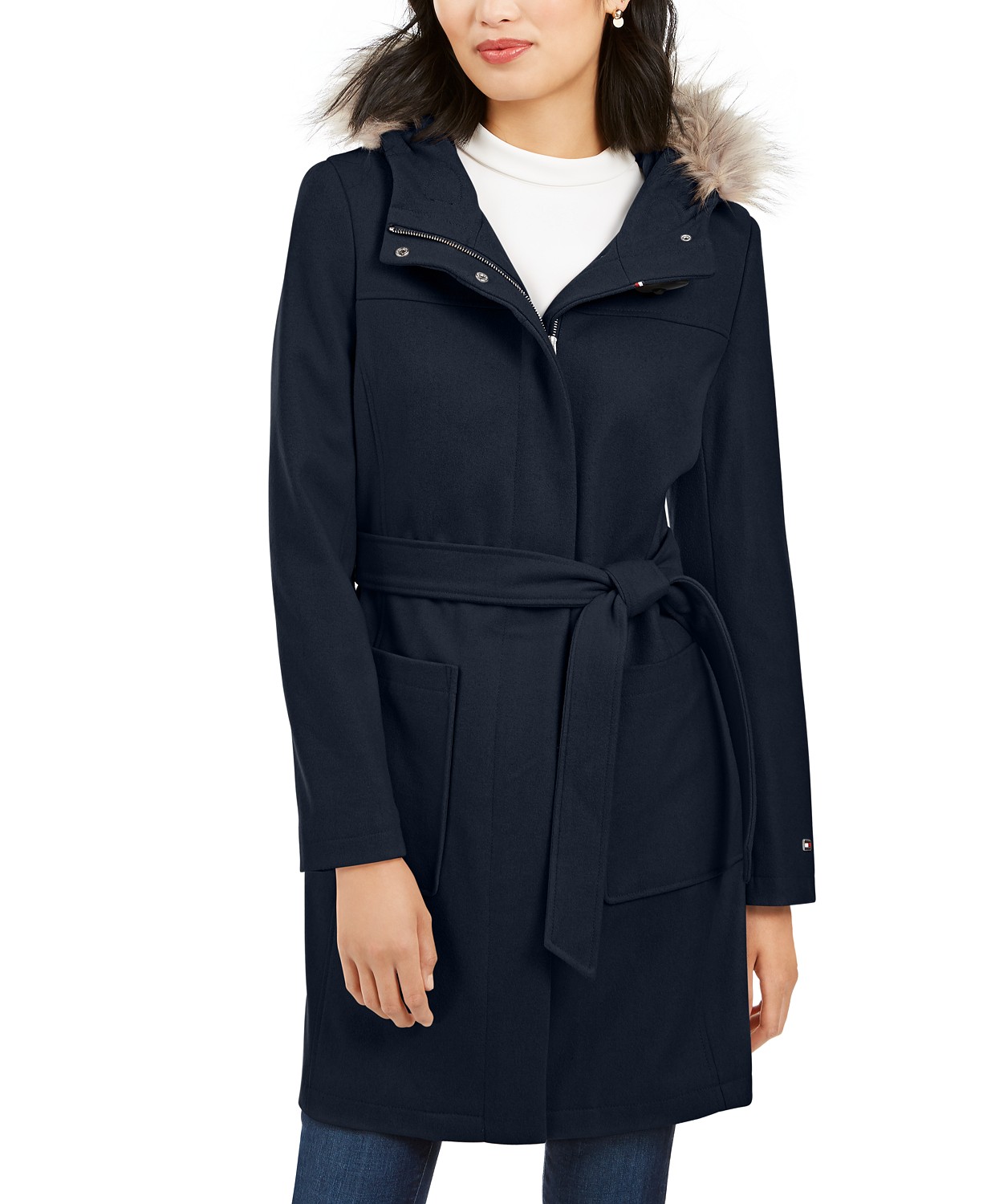 woocommerce-673321-2209615.cloudwaysapps.com-tommy-hilfiger-womens-navy-wool-blend-belted-faux-fur-trim-hooded-coat