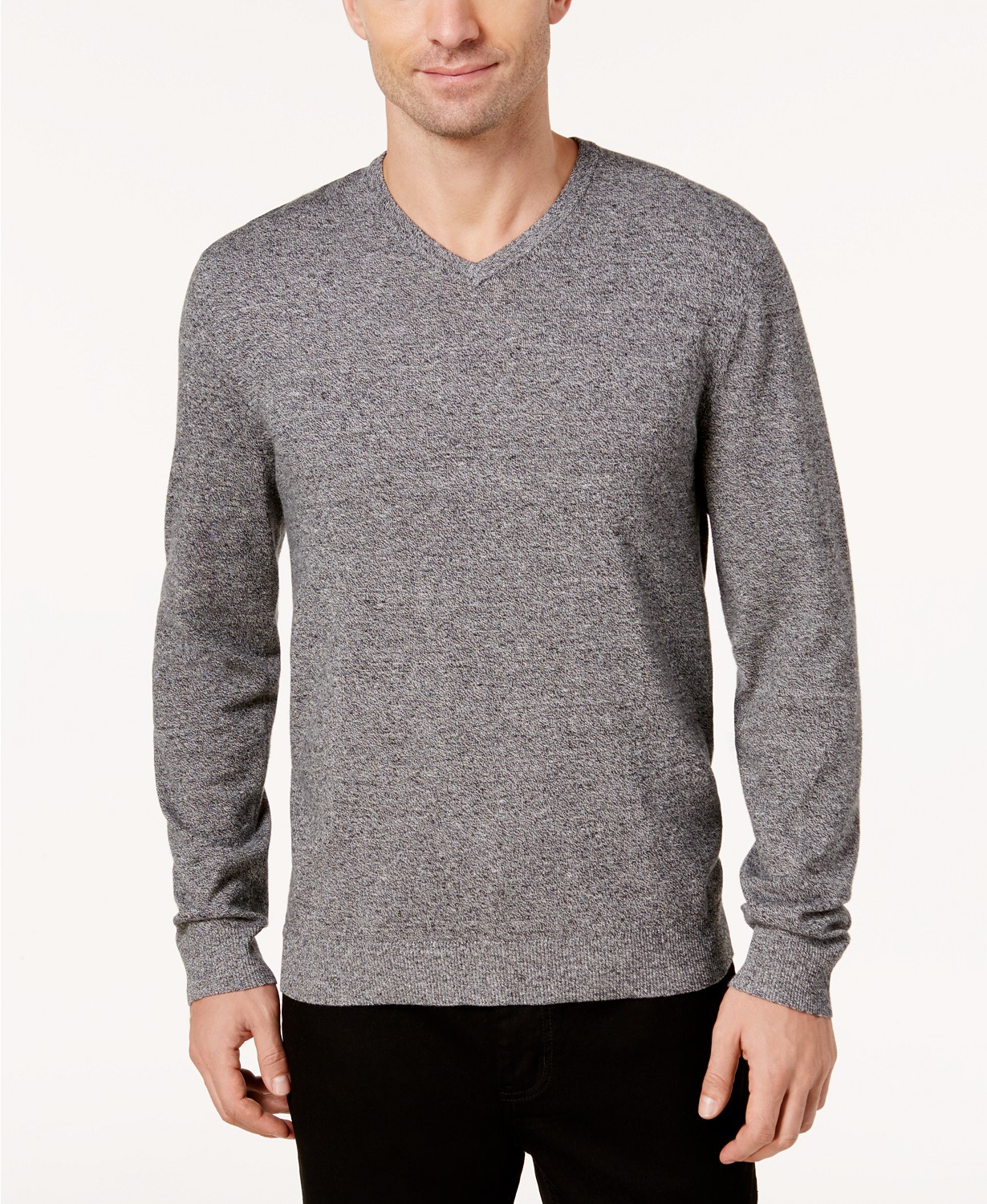 www.couturepoint.com-alfani-mens-black-marled-solid-v-neck-long-sleeves-sweater