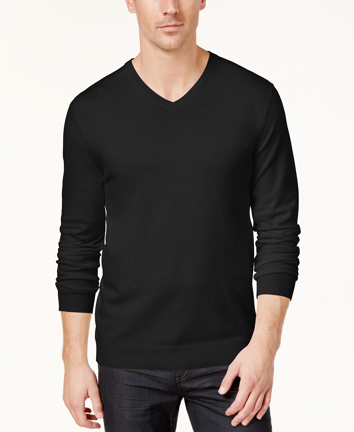 www.couturepoint.com-alfani-mens-black-solid-v-neck-long-sleeves-sweater