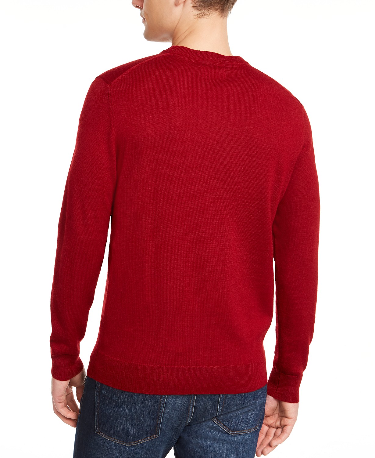 www.couturepoint.com-club-room-mens-red-merino-wool-blend-solid-crew-neck-sweater