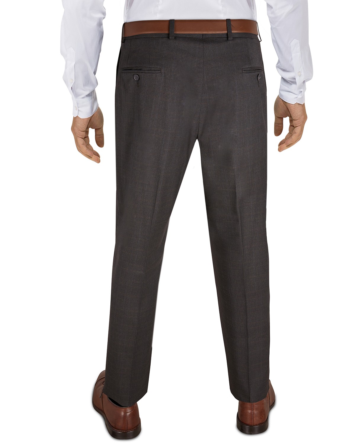 www.couturepoint.com-lauren-ralph-lauren-mens-brown-classic-fit-check-pattern-dress-pants