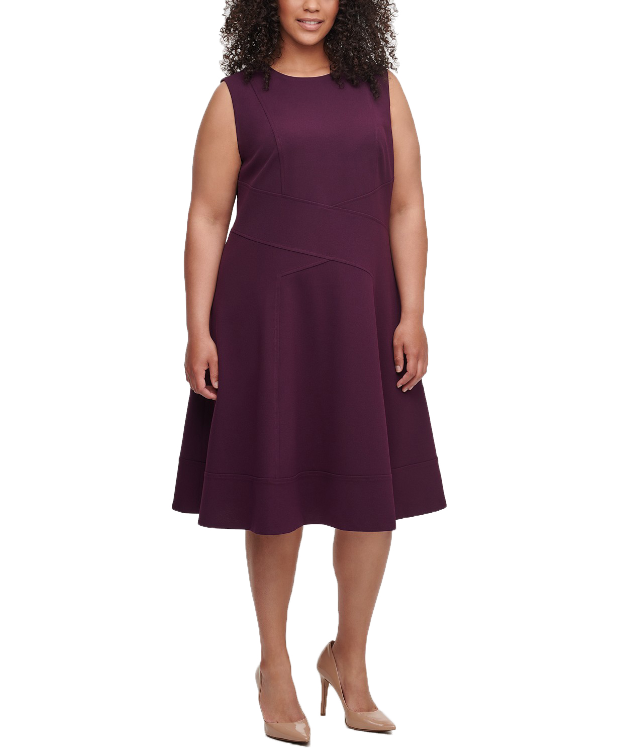 woocommerce-673321-2209615.cloudwaysapps.com-tommy-hilfiger-womens-plus-size-purple-seam-detail-fit-amp-flare-dress