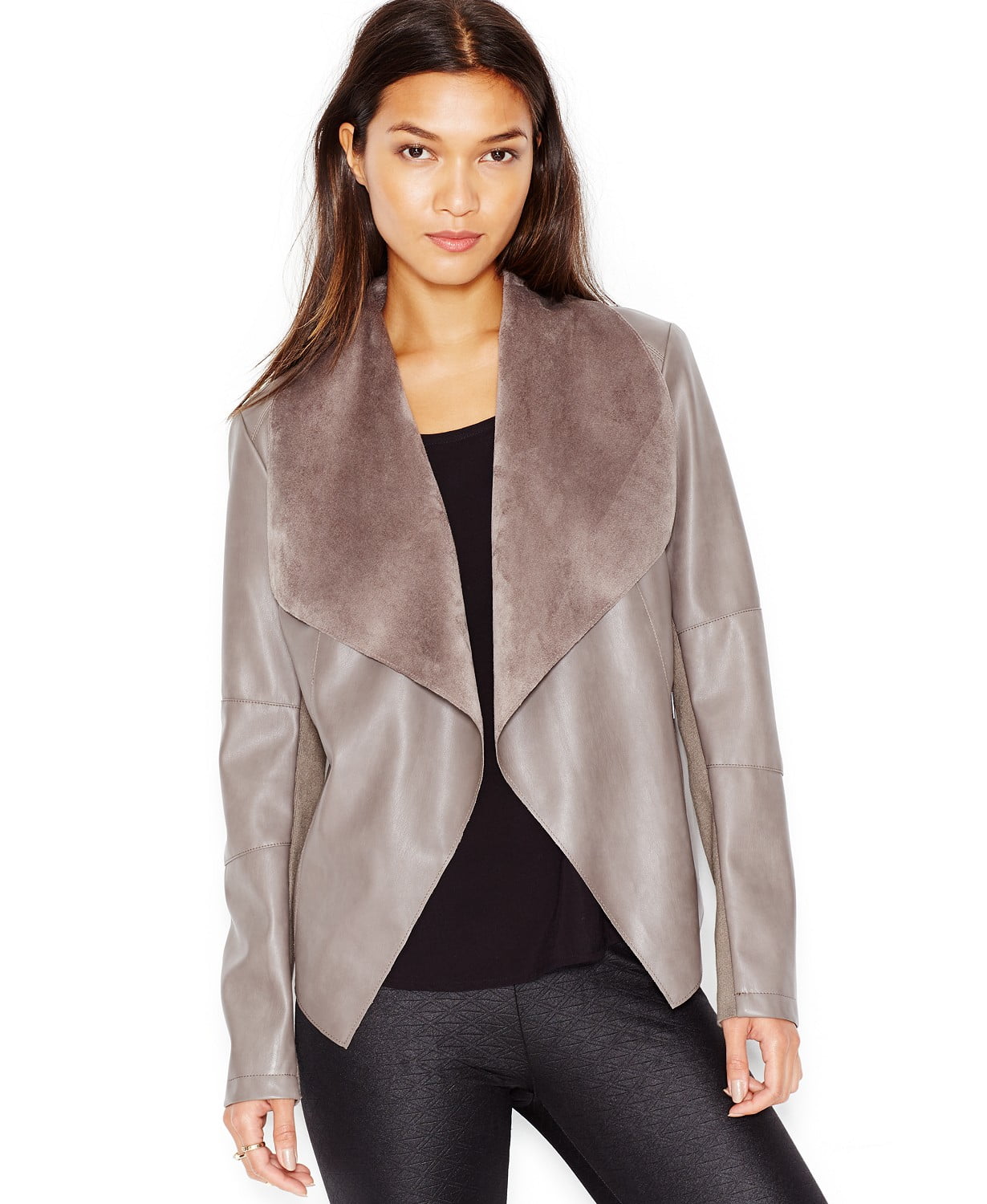 www.couturepoint.com-bar-iii-womens-grey-faux-leather-flyaway-jacket