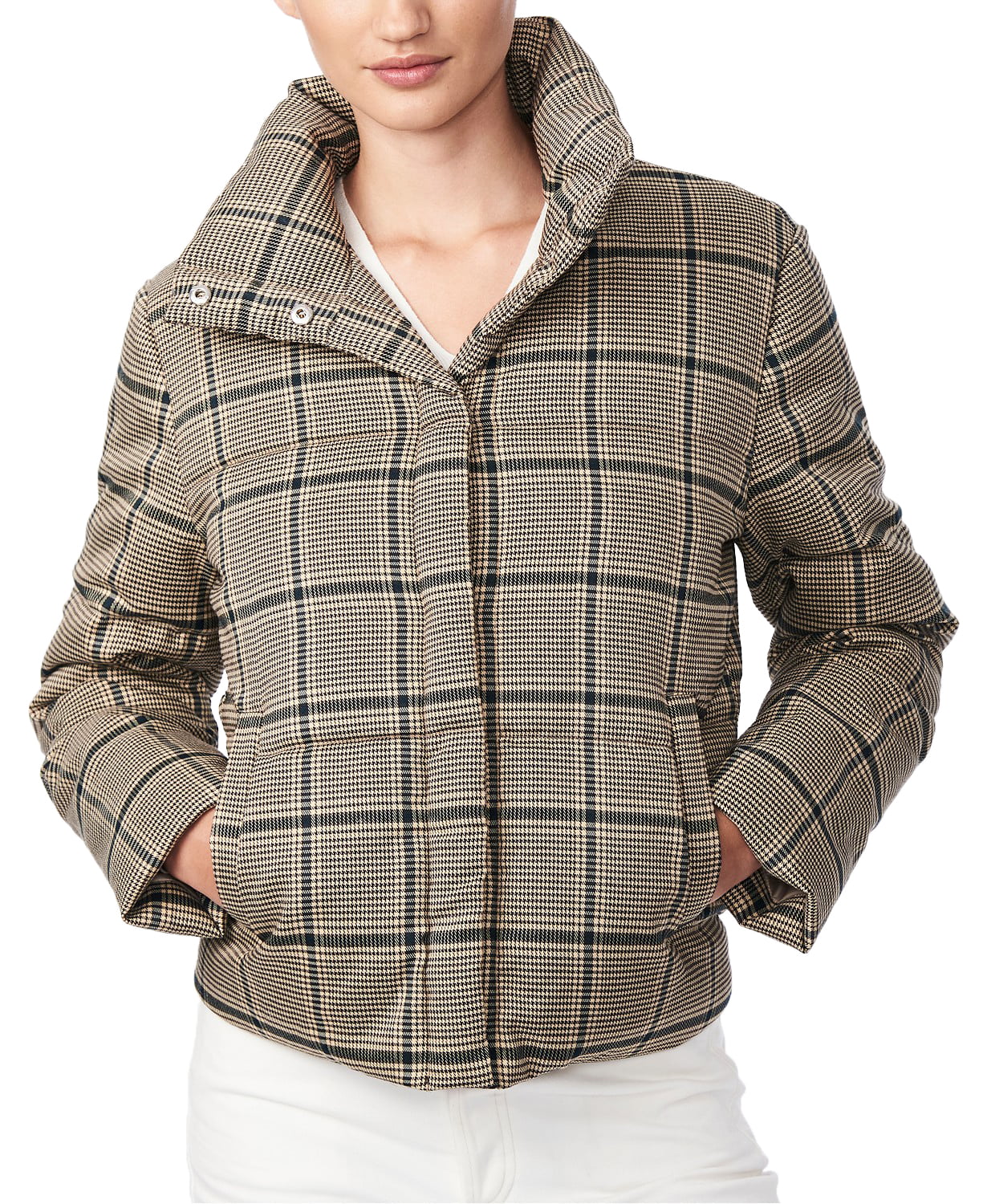 www.couturepoint.com-collection-b-womens-brown-plaid-cropped-puffer-coat