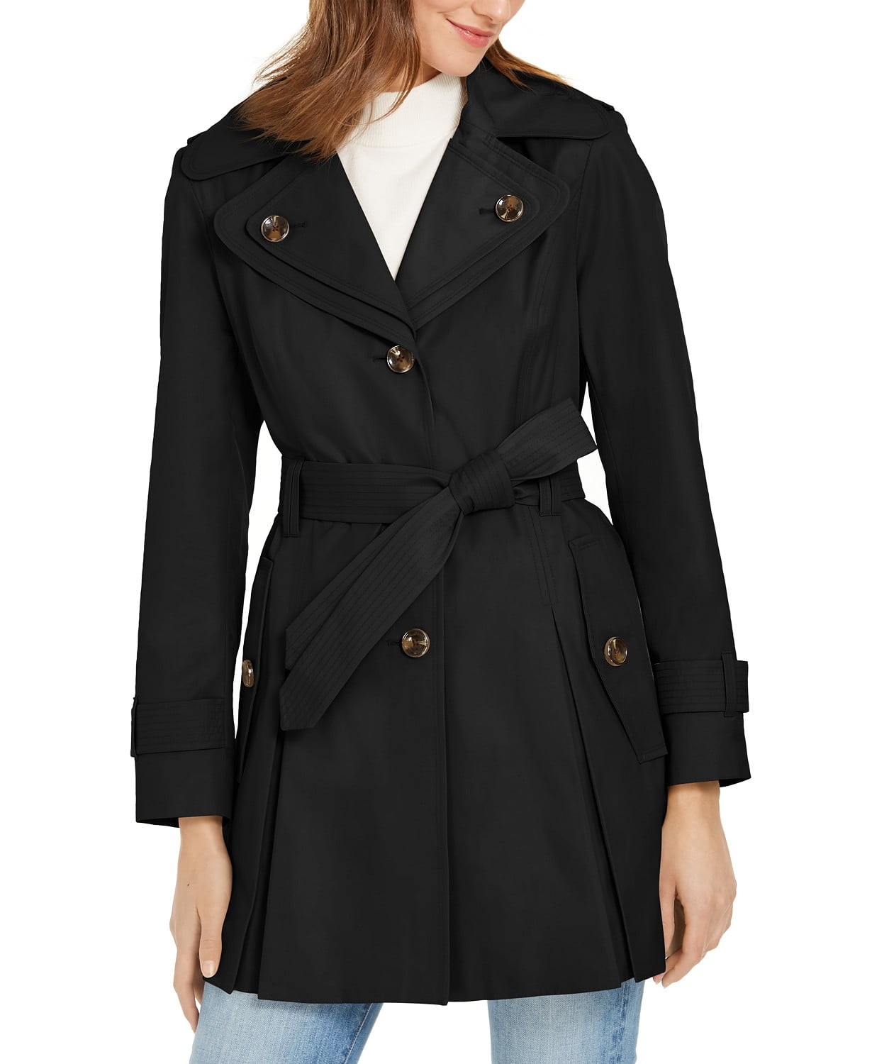 www.couturepoint.com-london-fog-womens-black-hooded-belted-water-resistant-trench-coat