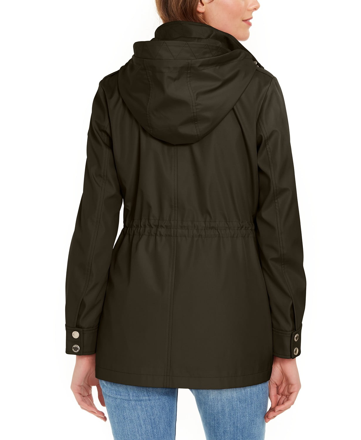 www.couturepoint.com-michael-michael-kors-womens-dark-green-hooded-anorak-jacket