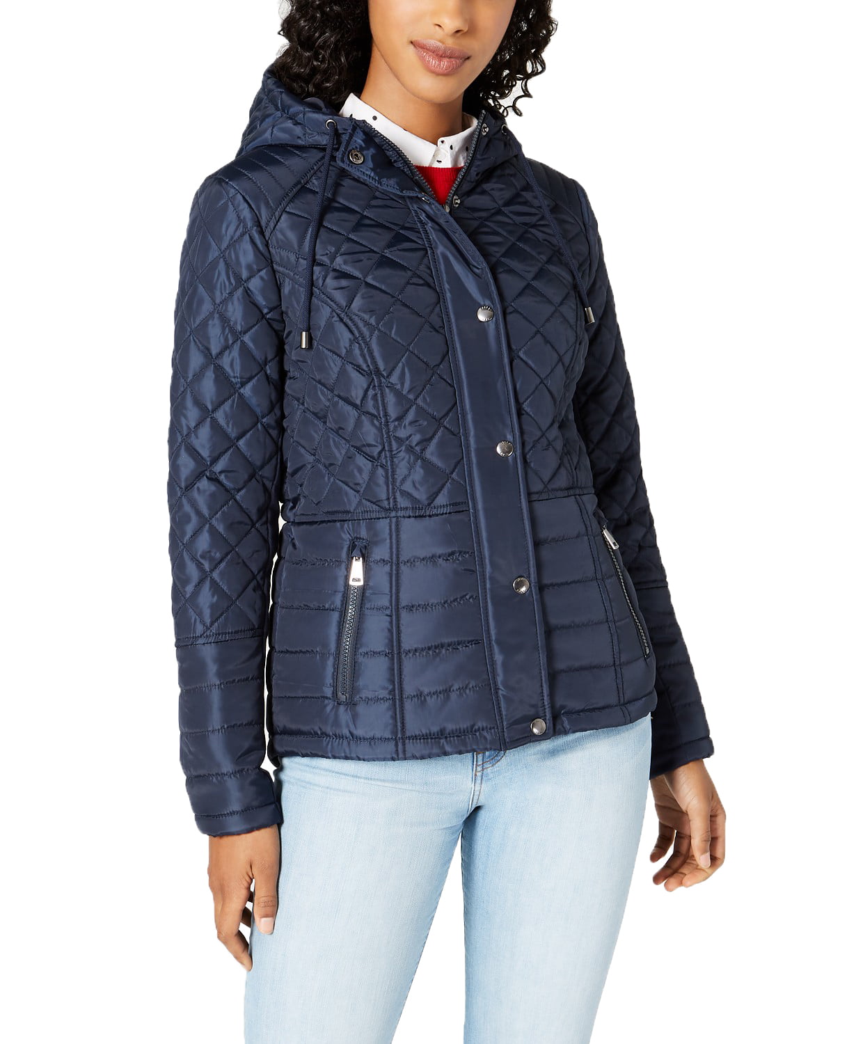 www.couturepoint.com-sebby-womens-blue-hooded-water-resistant-quilted-coat-jacket