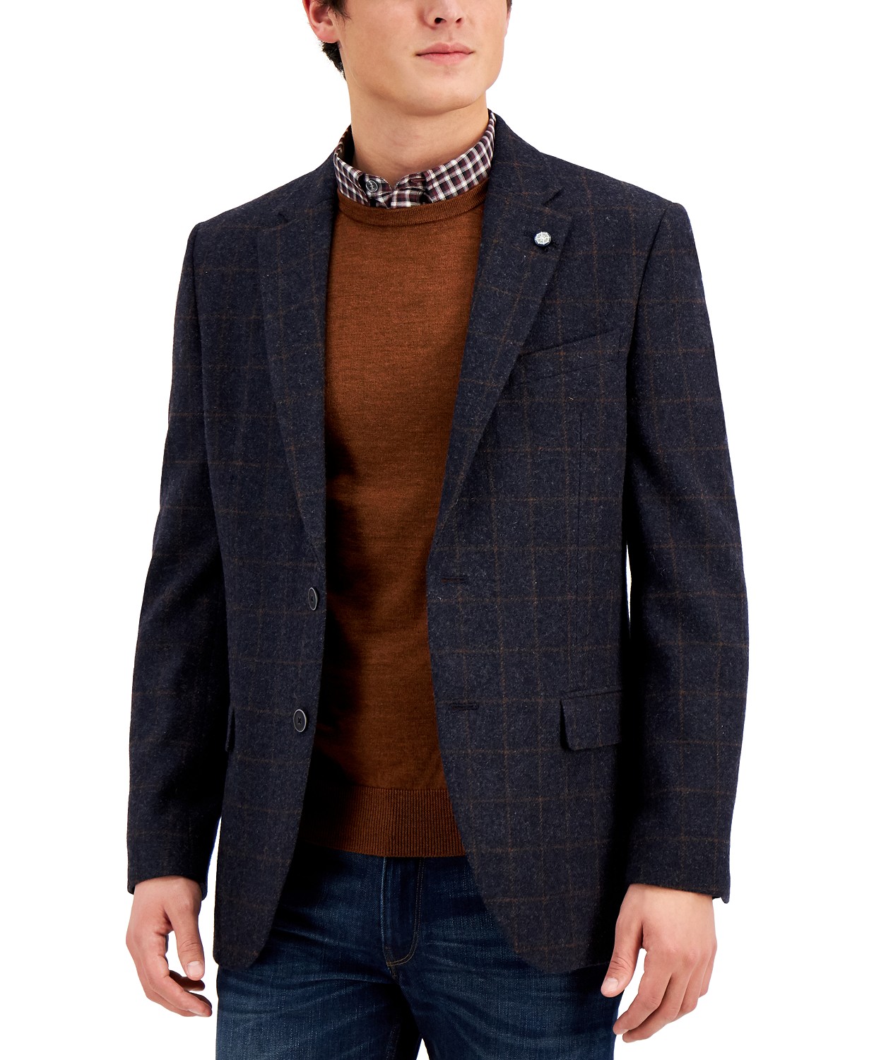 www.couturepoint.com-nautica-mens-navy-wool-blend-plaid-modern-fit-blazer