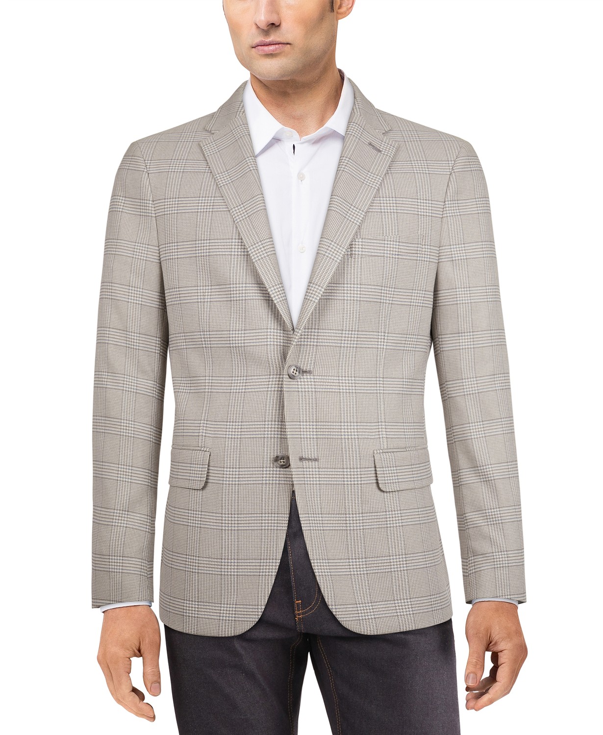 www.couturepoint.com-tommy-hilfiger-mens-grey-plaid-modern-fit-patterned-blazer