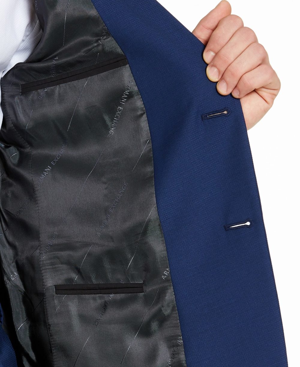 www.couturepoint.com-armani-exchange-mens-blue-pindot-wool-slim-fit-short-suit-jacket