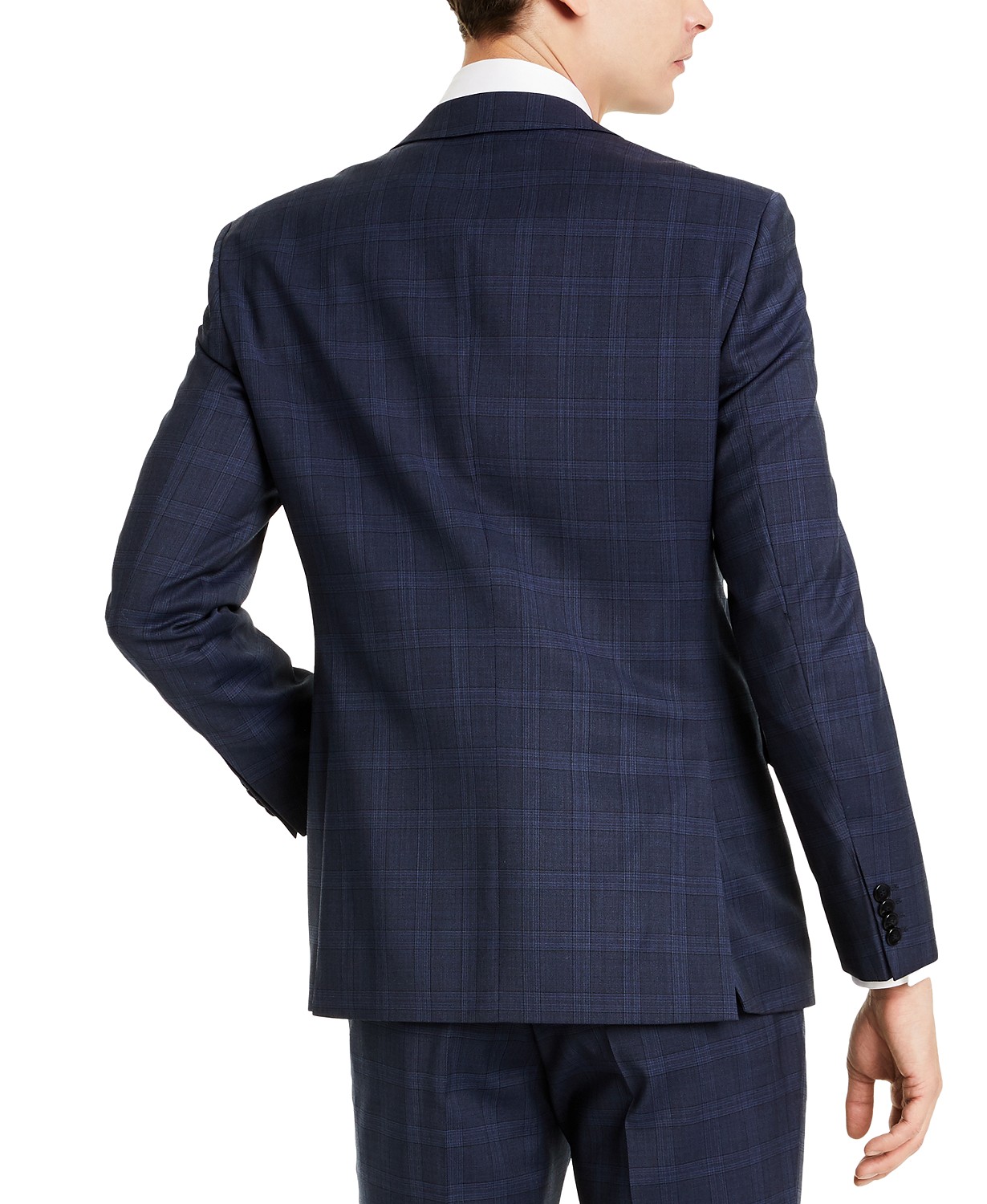 www.couturepoint.com-hugo-hugo-boss-mens-blue-wool-plaid-classic-fit-suit-jacket