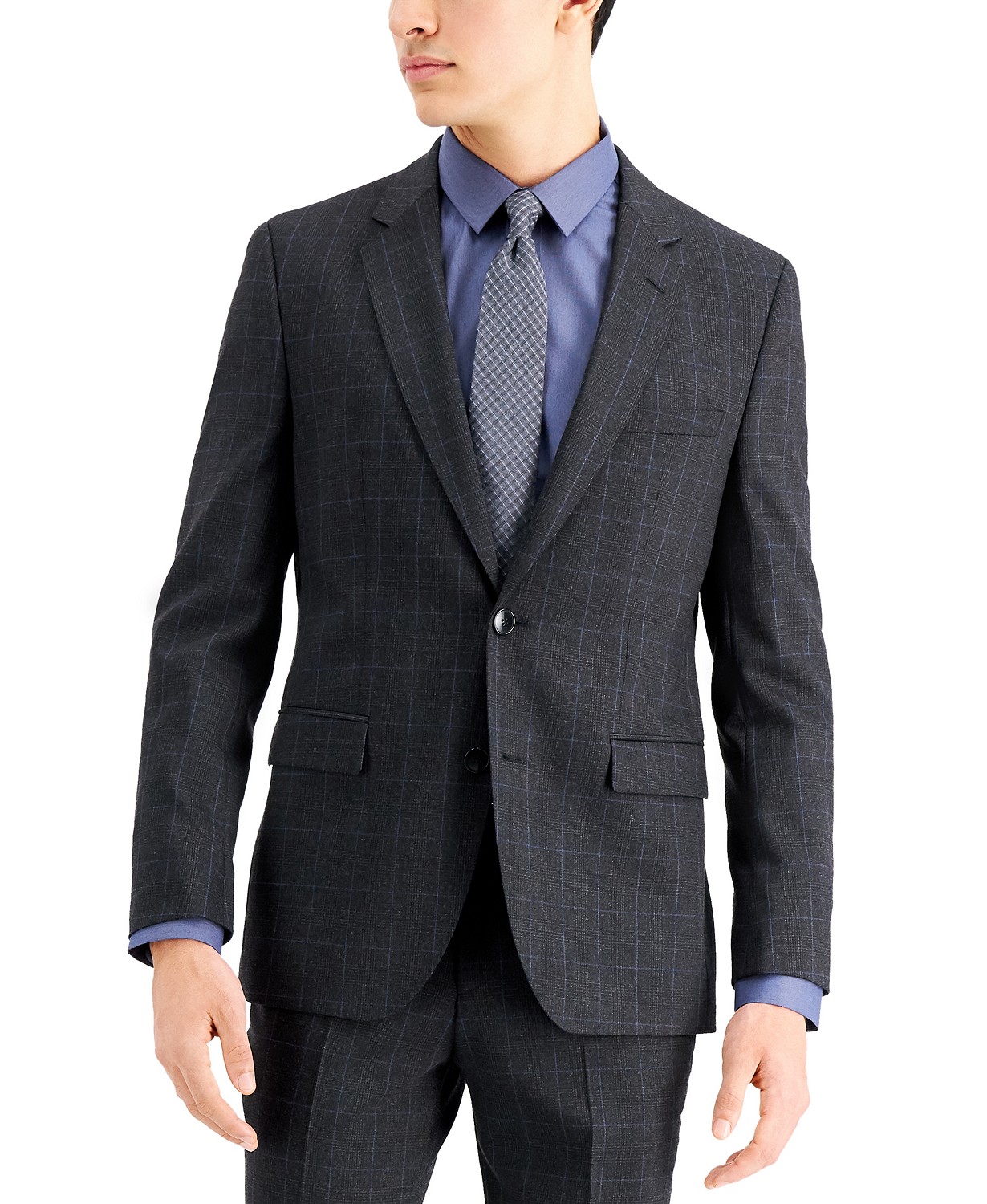 www.couturepoint.com-hugo-hugo-boss-mens-charcoal-wool-blend-classic-fit-plaid-suit-jacket