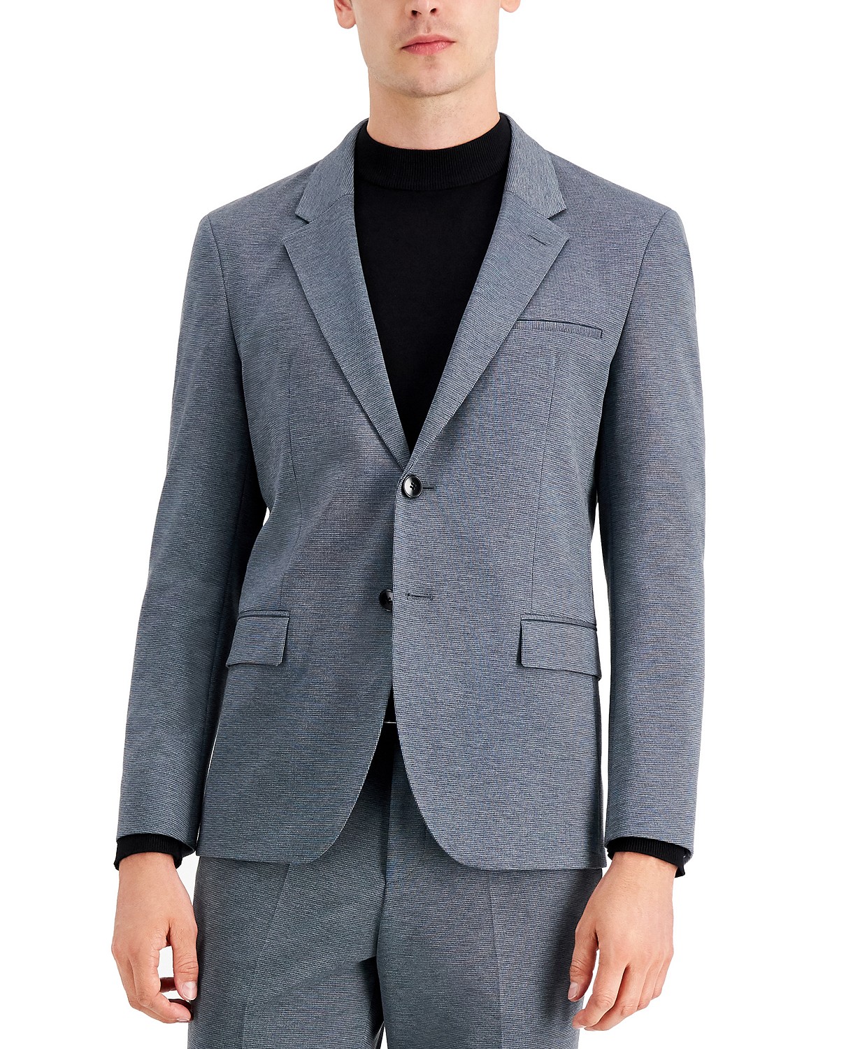 www.couturepoint.com-hugo-hugo-boss-mens-silver-modern-fit-micro-check-short-suit-jacket