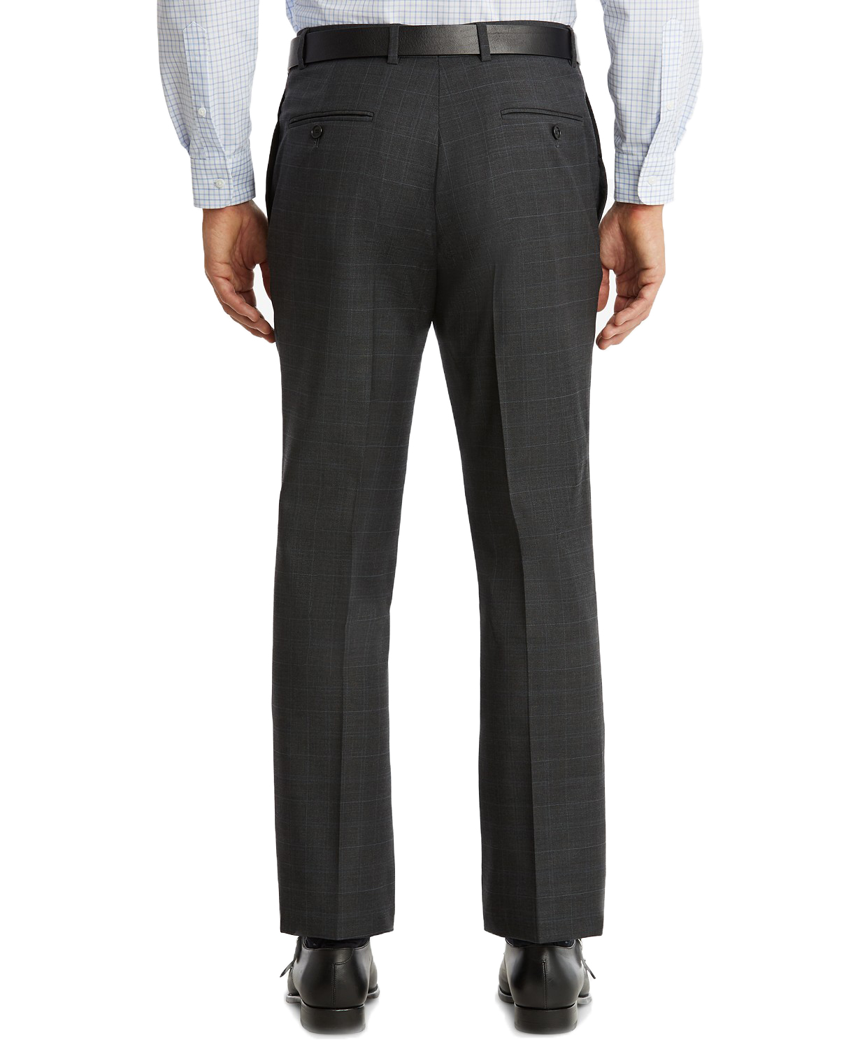 www.couturepoint.com-tommy-hilfiger-mens-grey-wool-blend-modern-fit-th-flex-performance-plaid-suit-pants