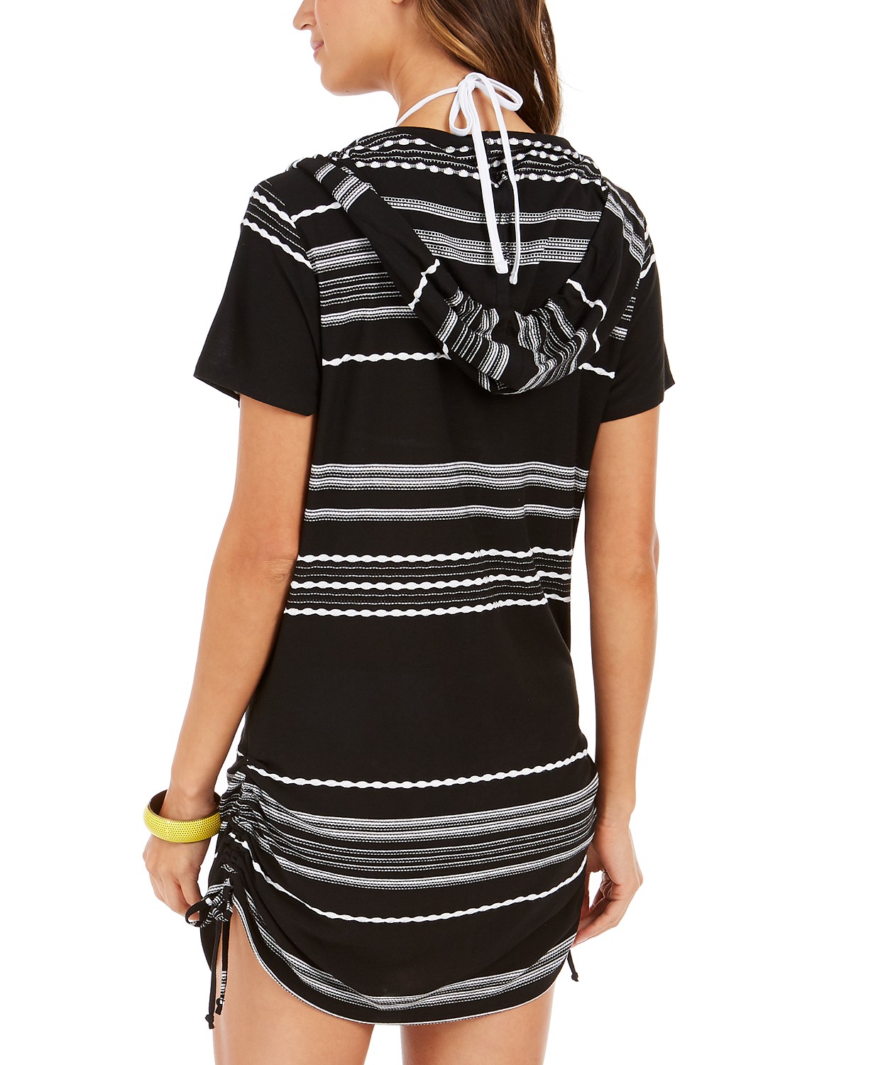www.couturepoint.com-dotti-womens-black-dahlia-striped-hoodie-cover-up
